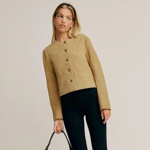 Reformation Veda Reed Leather Jacket — Parmesan Suede (SOLD OUT, NWT/NEVER WORN)